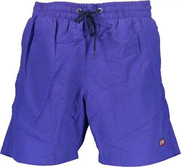Blue Polyamide Men's Swim Boxer
