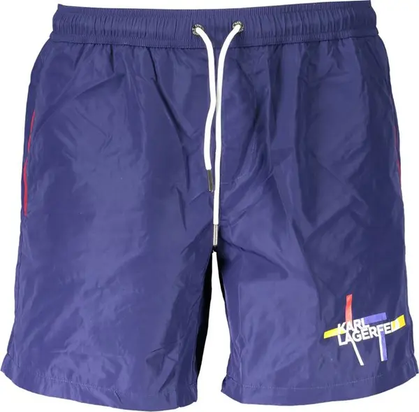 Blu Polyester Men's Swim Boxer