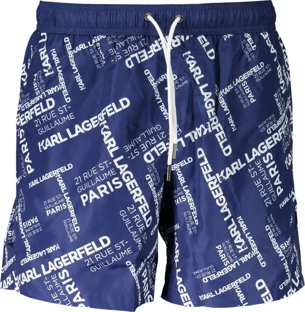 Blu Polyester Men Swim Boxer