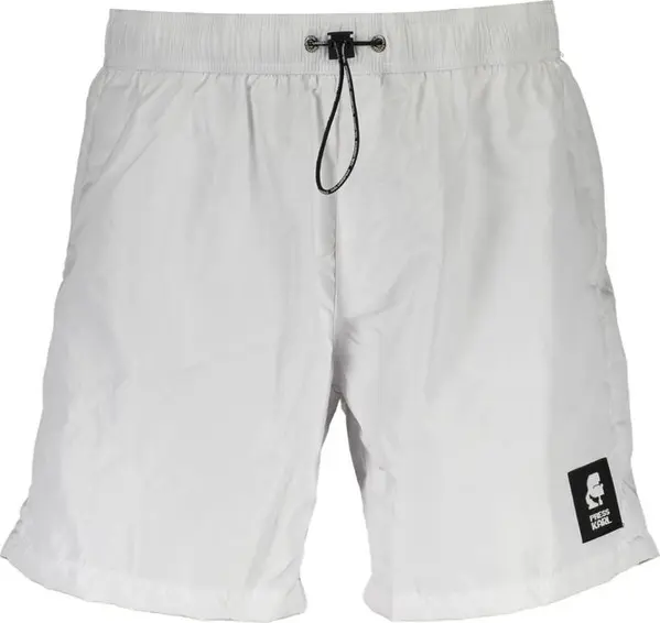 White Polyester Men's Swim Boxer