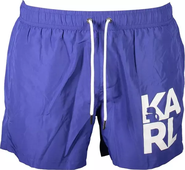 Blu Polyester Mens Swim Trunks
