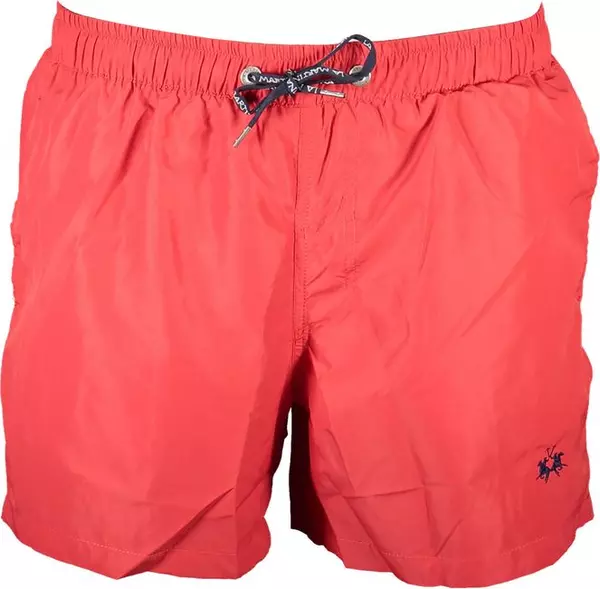 Red Polyester Men's Swim Trunk