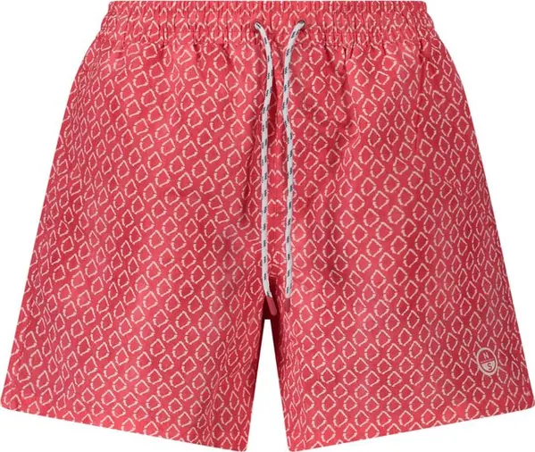 Red Polyester Men's Swim Boxer