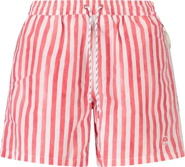 Red Polyester Men's Swim Trunk