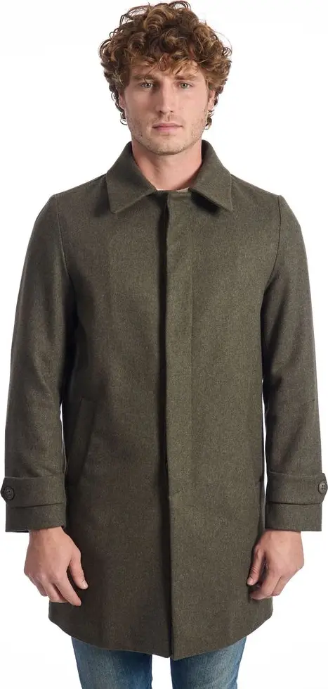 Green Wool Men Jacket