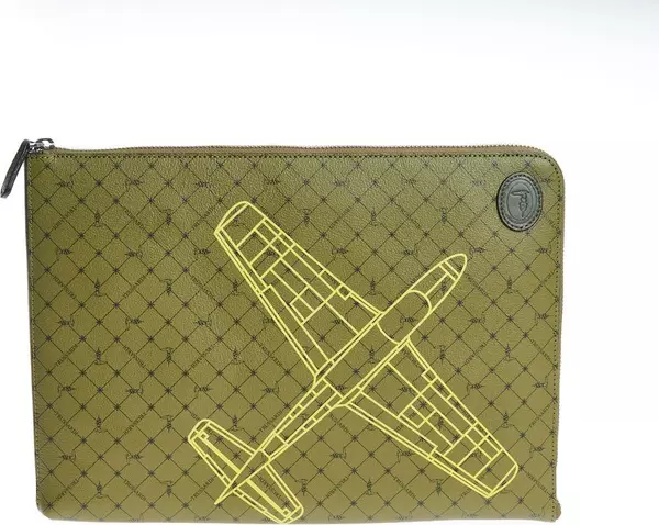 Green Leather Men Clutch