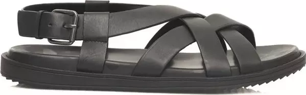 Black Leather Men Sandal