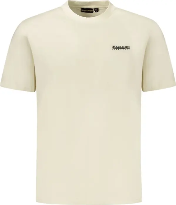 Beige Cotton Men T-Shirt