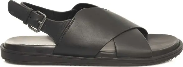 Black Leather Men Sandal
