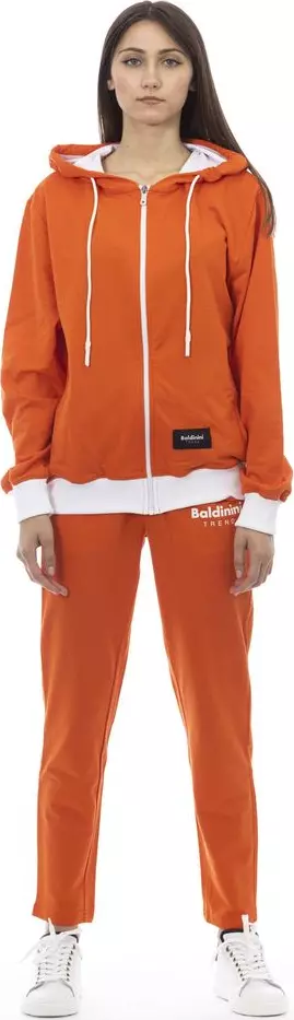 Orange Cotton Women Sweater