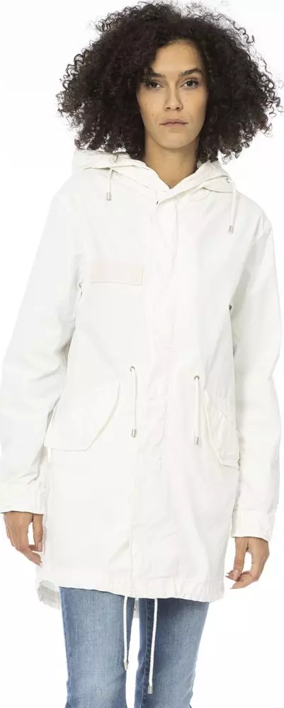 White Cotton Women Parka