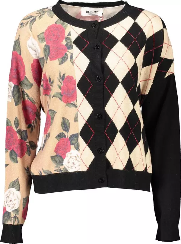 Beige Viscose Women Cardigan