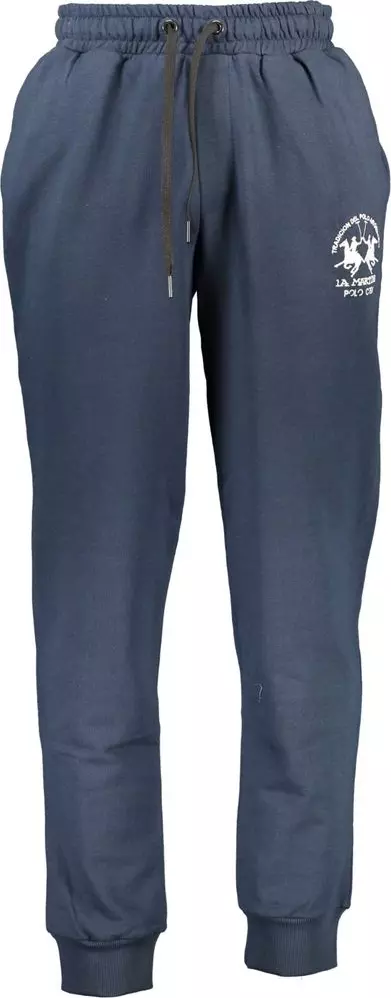 Blue Cotton Men Sweatpants