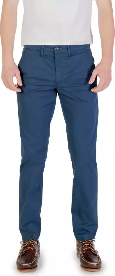 Blue Cotton Skinny Pants