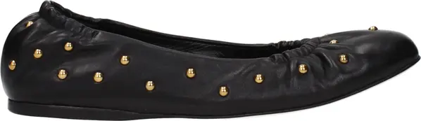 Black Leather Ballet Flats