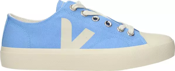 Light Blue Fabric Low Top Sneakers