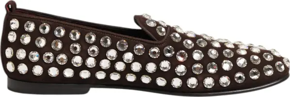 Bordeaux Suede Crystals Loafers Dress Shoes