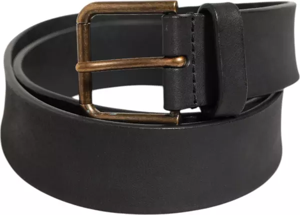 Black Leather Metal Buckle Classic Men Belt