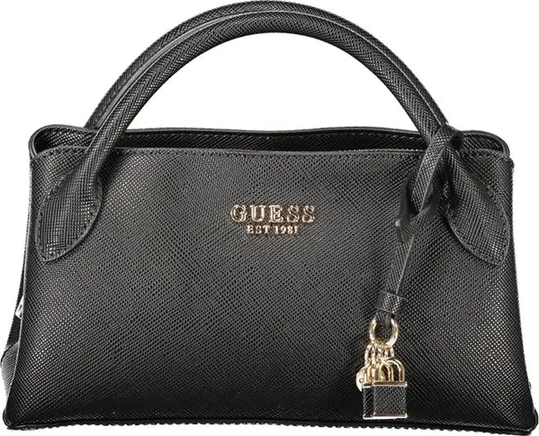 Black Polyurethane Women Handbag