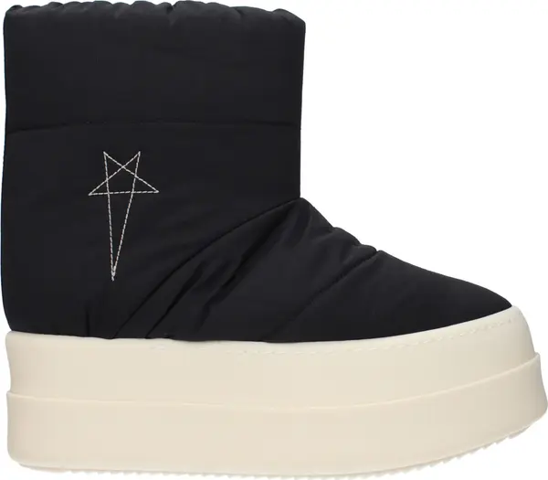 Black Fabric Ankle Boots