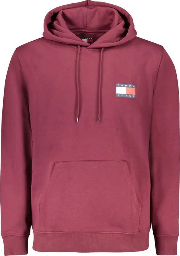 Red Cotton Men's Sweatshirt with Hood
