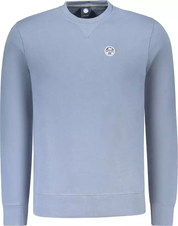 Blue Cotton Men Sweatshirt
