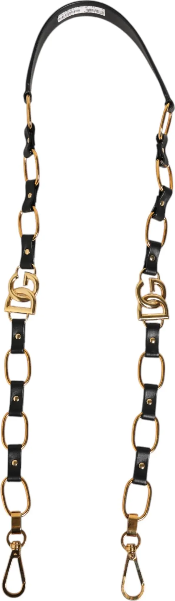 Black Leather Gold Chain Bag Accessory Shoulder Strap