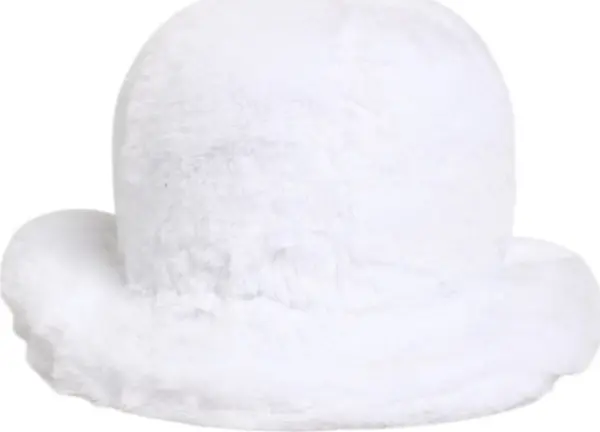 White Modacrylic Fur Bucket Men Capello Hat