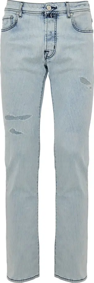 Blue Cotton Skinny Jeans