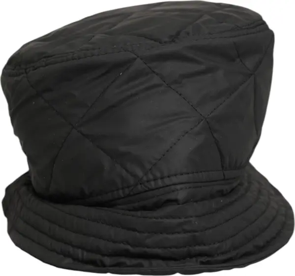 Black Nylon Quilted Bucket Men Capello Hat