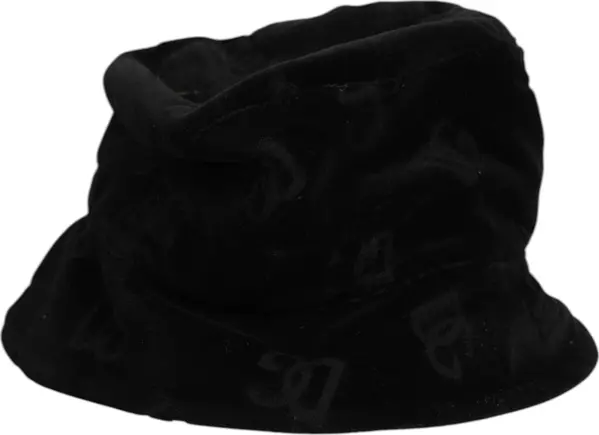 Black Cotton Suede Bucket Logo Capello Hat