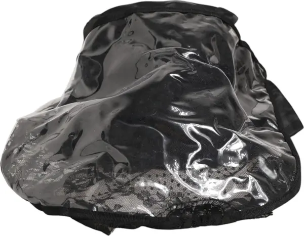 Black PVC Wide Brim Men Bucket Capello Hat