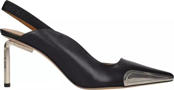 Black Leather High Heel Pumps