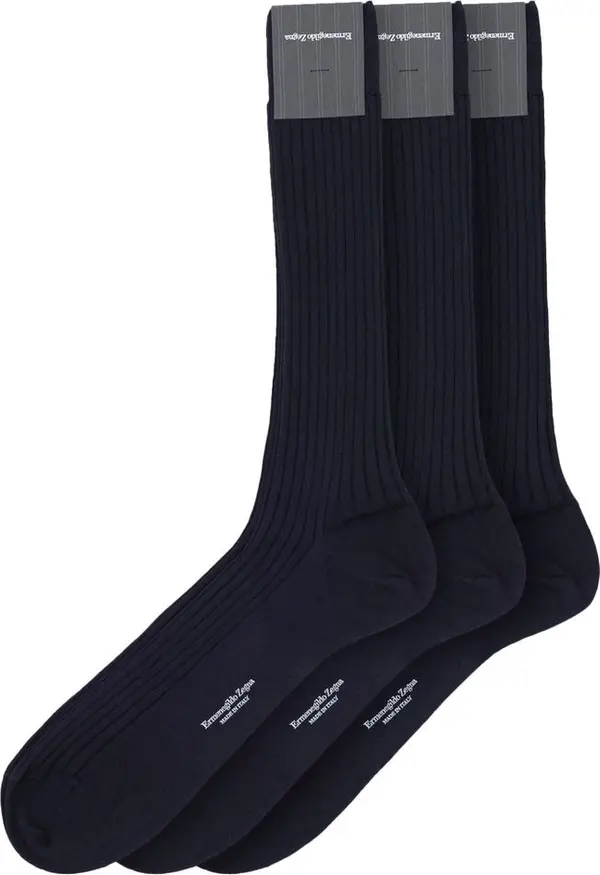 Navy Blue Wool Socks