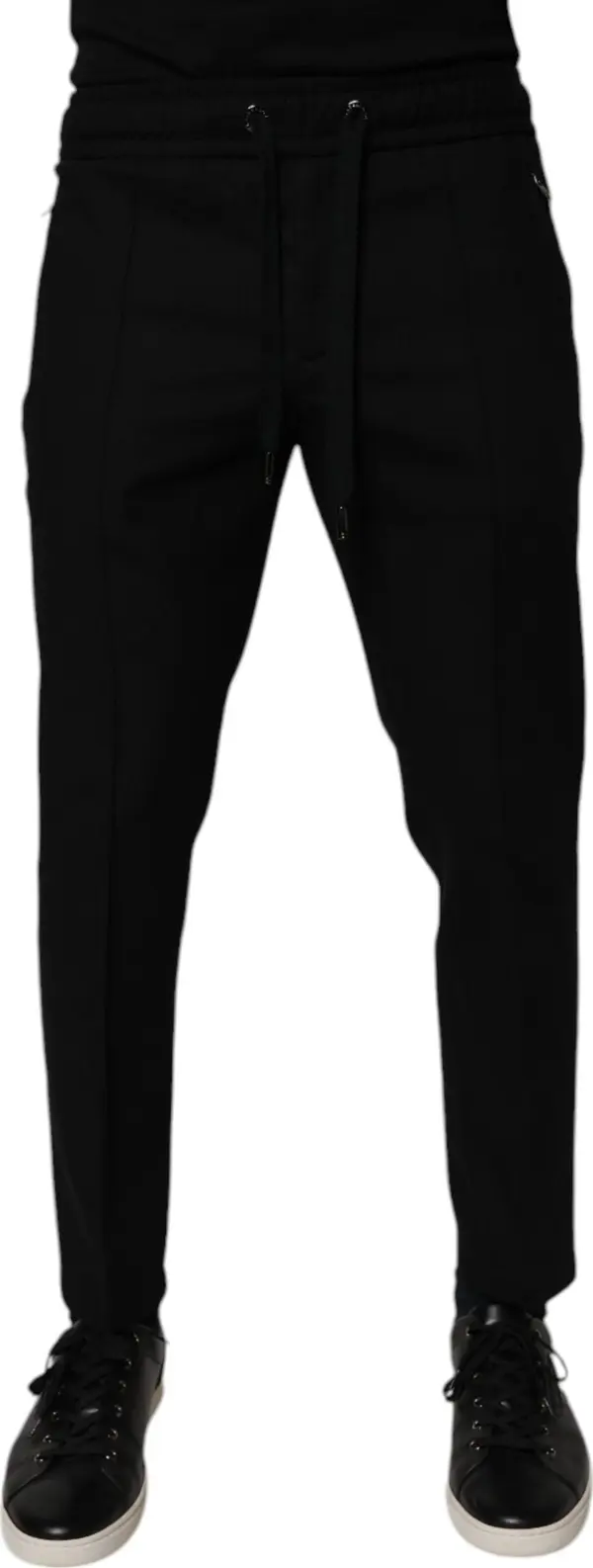 Black Wool Skinny Jogger Men Trouser Pants