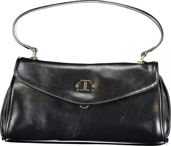 Black Polyurethane Women Handbag