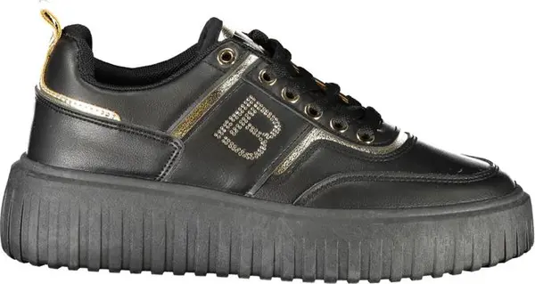 Black Polyester Women Sneaker