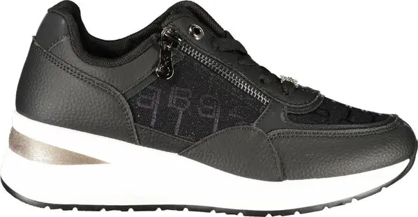 Black Polyurethane Women Sneaker