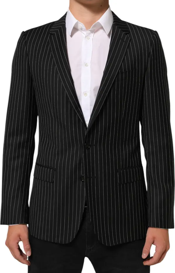 Black Stripes MARTINI 1 Button Suit Blazer