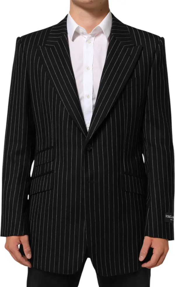 Black Stripes 2 Buttons Suit Jacket Blazer