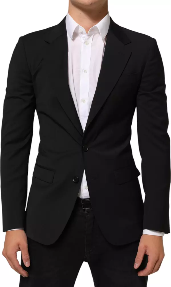 Black STAFF 2 Buttons Suit Jacket Blazer