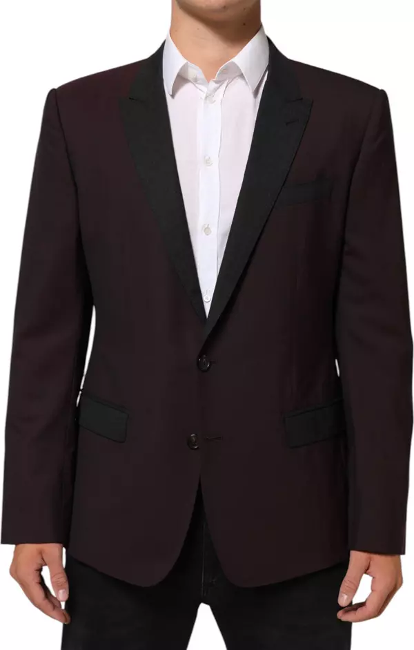 Maroon Wool 2 Buttons Suit Jacket Blazer