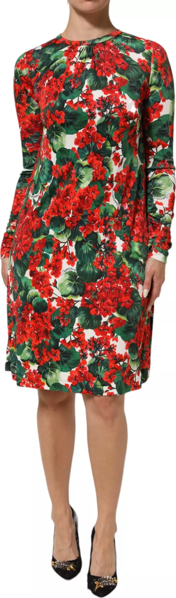 Multicolor Floral Short Portofino Dress