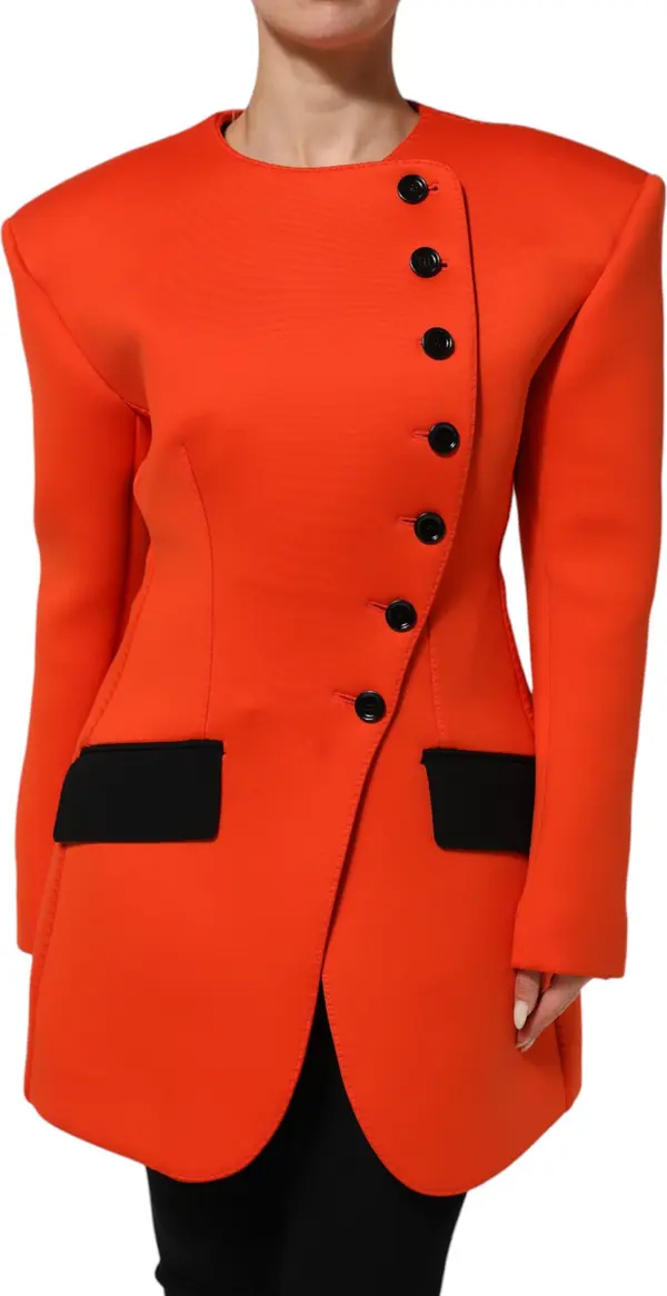 Red Buttoned Down Women Trench Coat Jacket