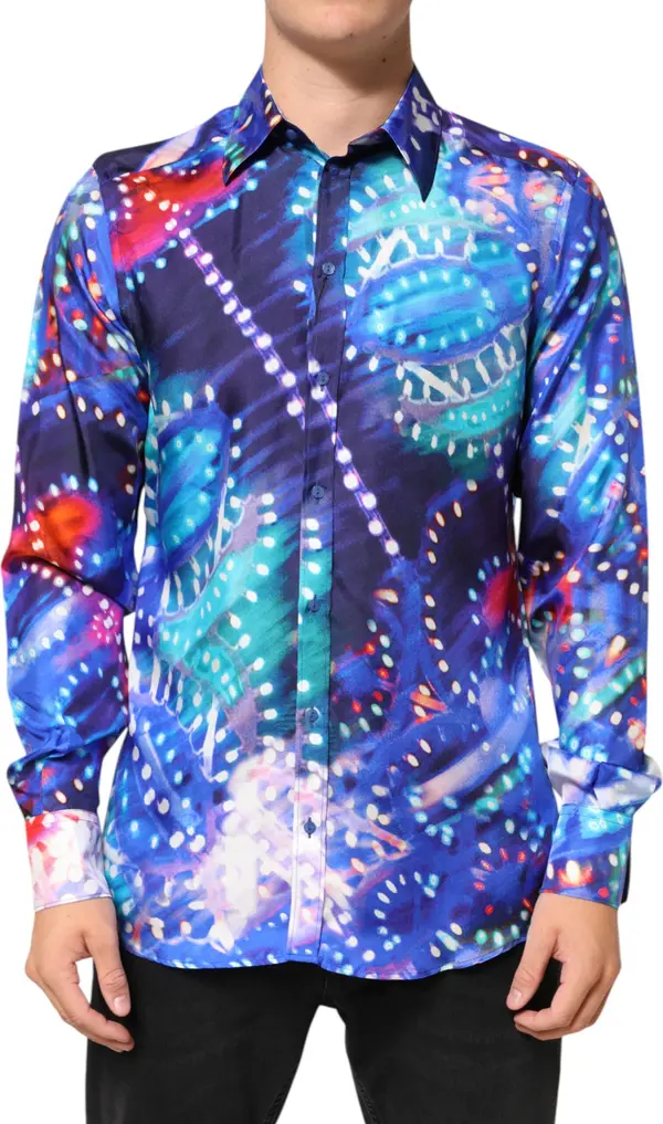 Multicolor Luminarie MARTINI Slim Men Shirt