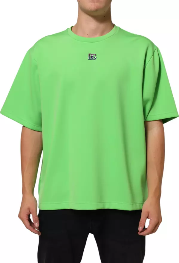 Green Logo Crew Neck Short Sleeves T-shirt