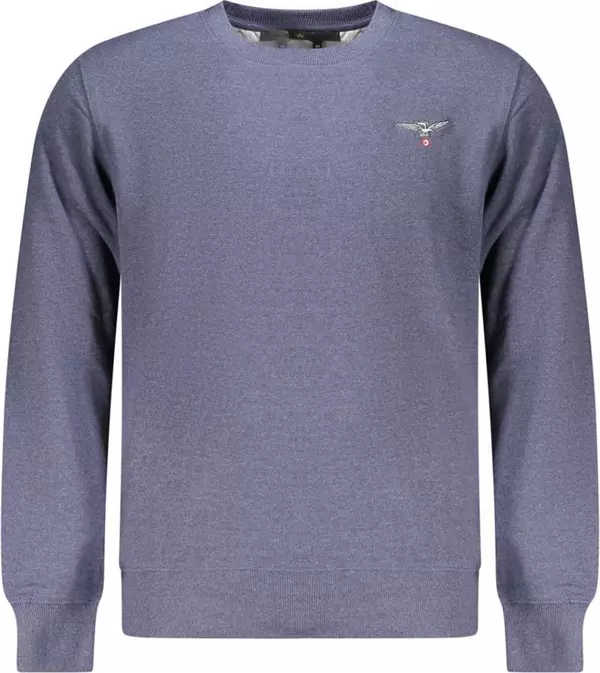 Blue Recycled Cotton Men Sweatshirt