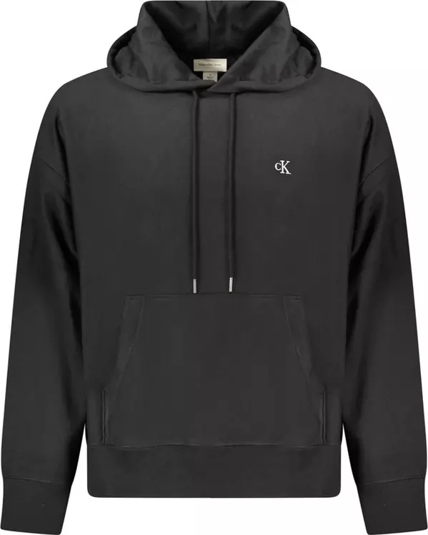 Black Cotton Men Sweatshirt