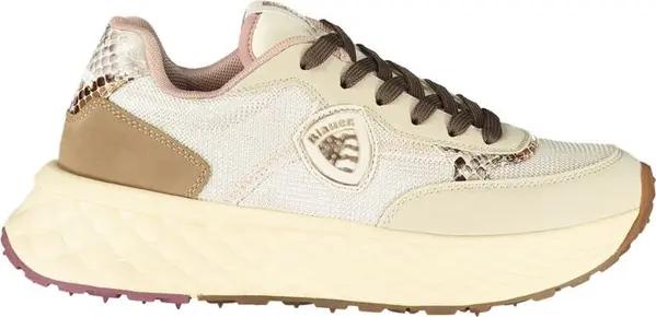 Beige Leather Women Sneaker