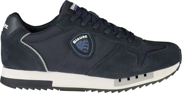 Blue Polyurethane Men Sneaker